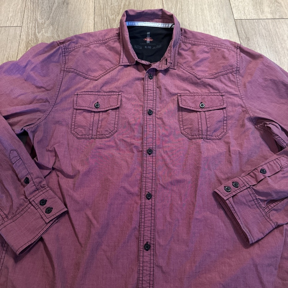 Jeans By Buffalo Men's Long Sleeve Button Up Shirt‎ Red Size XL